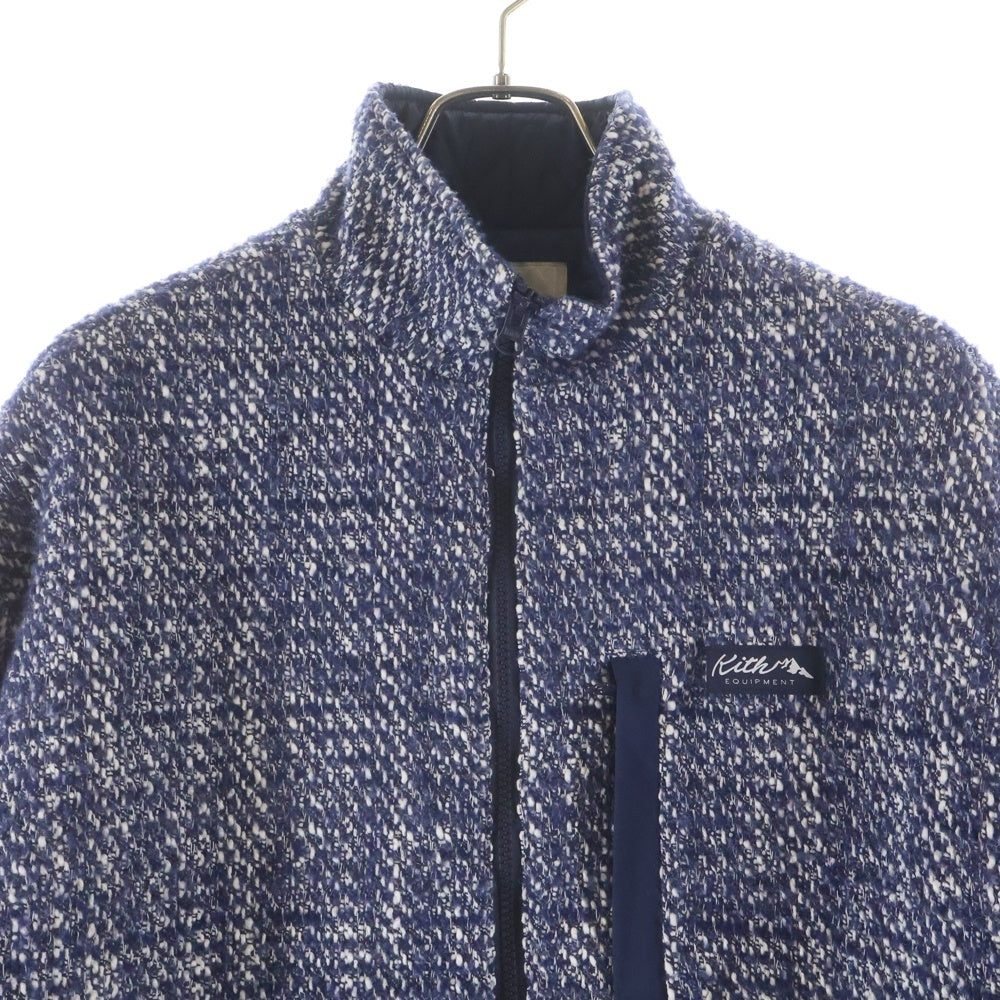 KITH(キス) Textured Tweed Claremont Full Zip テキストツイードフルジップジャケット ネイビー