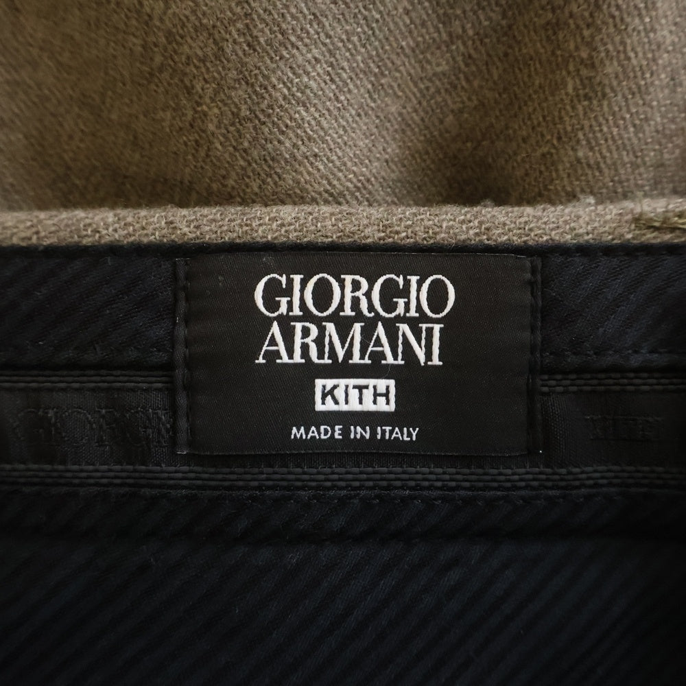 KITH(キス) 24AW×GIORGIO ARMANI アルマーニ ウールスーツトラウザーズパンツ GM001398E15414 ベージュ