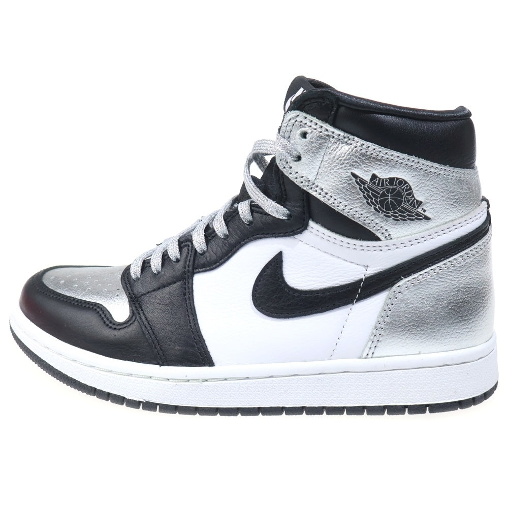 NIKE(ナイキ) WMNS AIR JORDAN 1 HIGH OG METALLIC SILVER 2021 CD0461-001 ウィメンズ エアジョーダン 1 メタリックシルバー ハイカットスニーカー US6/23cm レディース