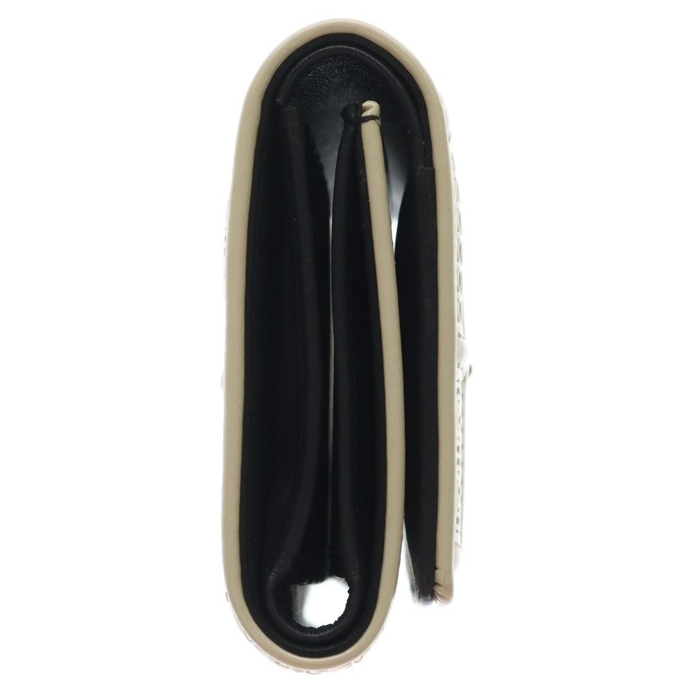 Christian Dior(クリスチャンディオール) DIORAMA ディオラマ レザー三つ折り財布 コンパクトウォレット ホワイト 10-BO-1106 レディース