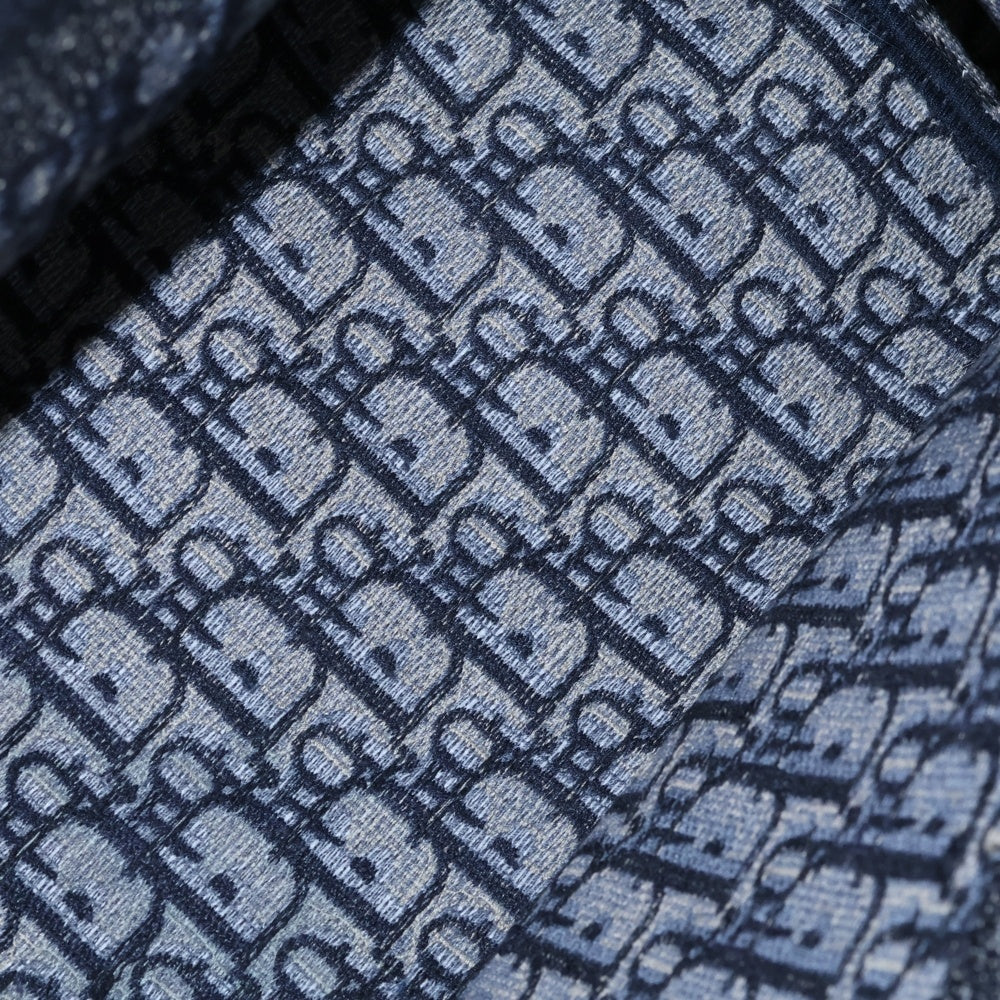 Christian Dior(クリスチャンディオール) BOOK TOTE ブックトート ラージ オブリークジャガードトートバッグ ネイビー/ベージュ 50-MA-0119 レディース