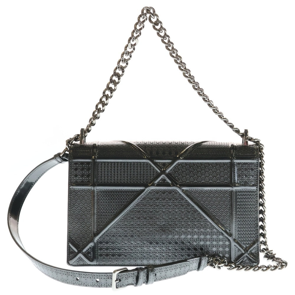 Christian Dior(クリスチャンディオール) DIORAMA Medium ディオラマ パテントチェーンショルダーバッグ グレー 09-BO-1106 レディース