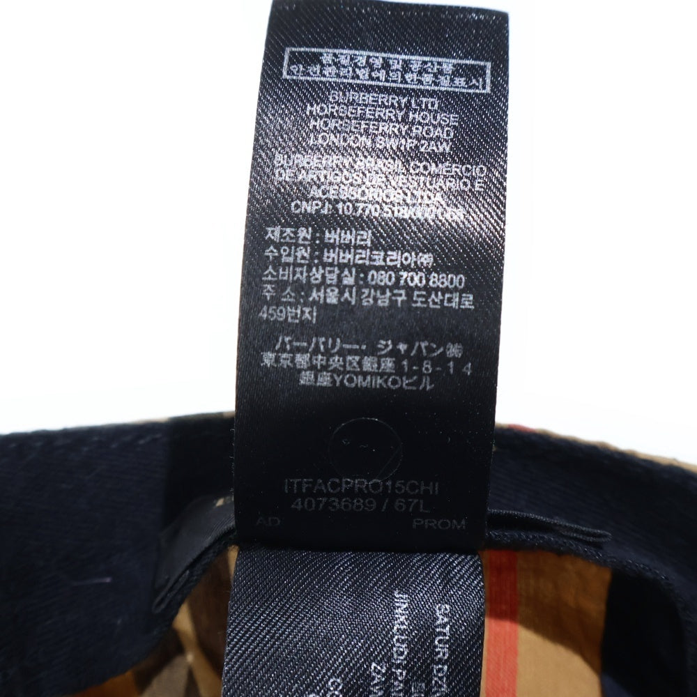 BURBERRY(バーバリー) ノヴァチェック 6パネルベースボールキャップ 帽子 4073689 ベージュ レディース