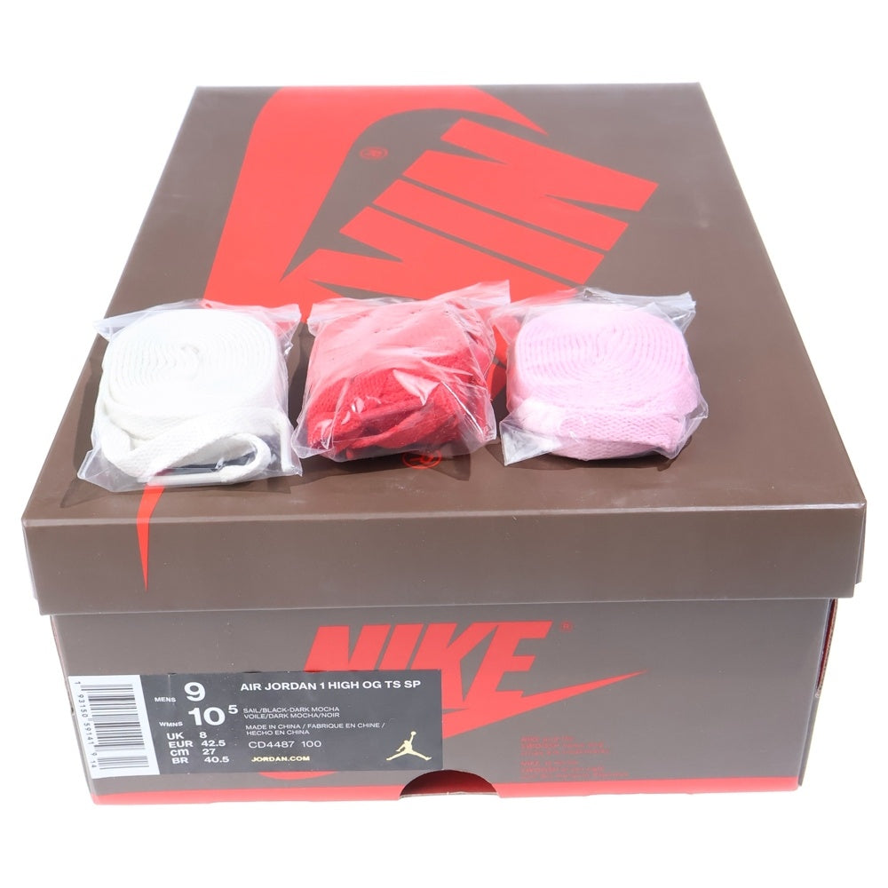 NIKE(ナイキ) ×TRAVIS SCOTT AIR JORDAN 1 RETRO HIGH OG TS SP CD4487-100 トラヴィススコット エアジョーダン1 レトロ ダークモカ ハイカットスニーカー US9/27cm