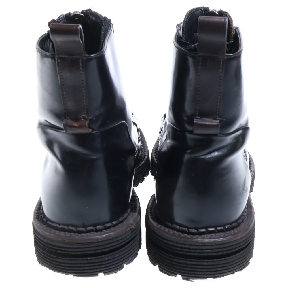FENDI(フェンディ) ジップレースアップレザーコンバットブーツ 7U0920 ブラック