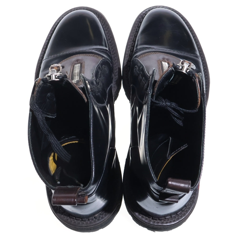 FENDI(フェンディ) ジップレースアップレザーコンバットブーツ 7U0920 ブラック