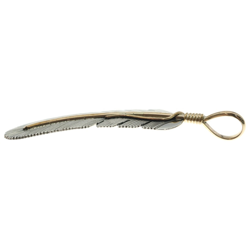 INDIAN JEWELRY(インディアンジュエリー) ナバホ族 Harvey Mace ハーヴィーメイス 12KGF フェザー ペンダント