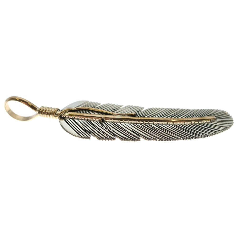 INDIAN JEWELRY(インディアンジュエリー) ナバホ族 Harvey Mace ハーヴィーメイス 12KGF フェザー ペンダント