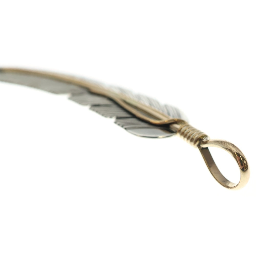INDIAN JEWELRY(インディアンジュエリー) ナバホ族 Harvey Mace ハーヴィーメイス 12KGF フェザー ペンダント