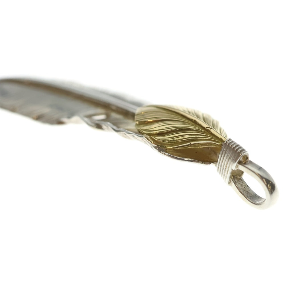 goro's(ゴローズ) 【新品】上金特大フェザー 左向き ネックレストップ シルバー/ゴールド BGA004