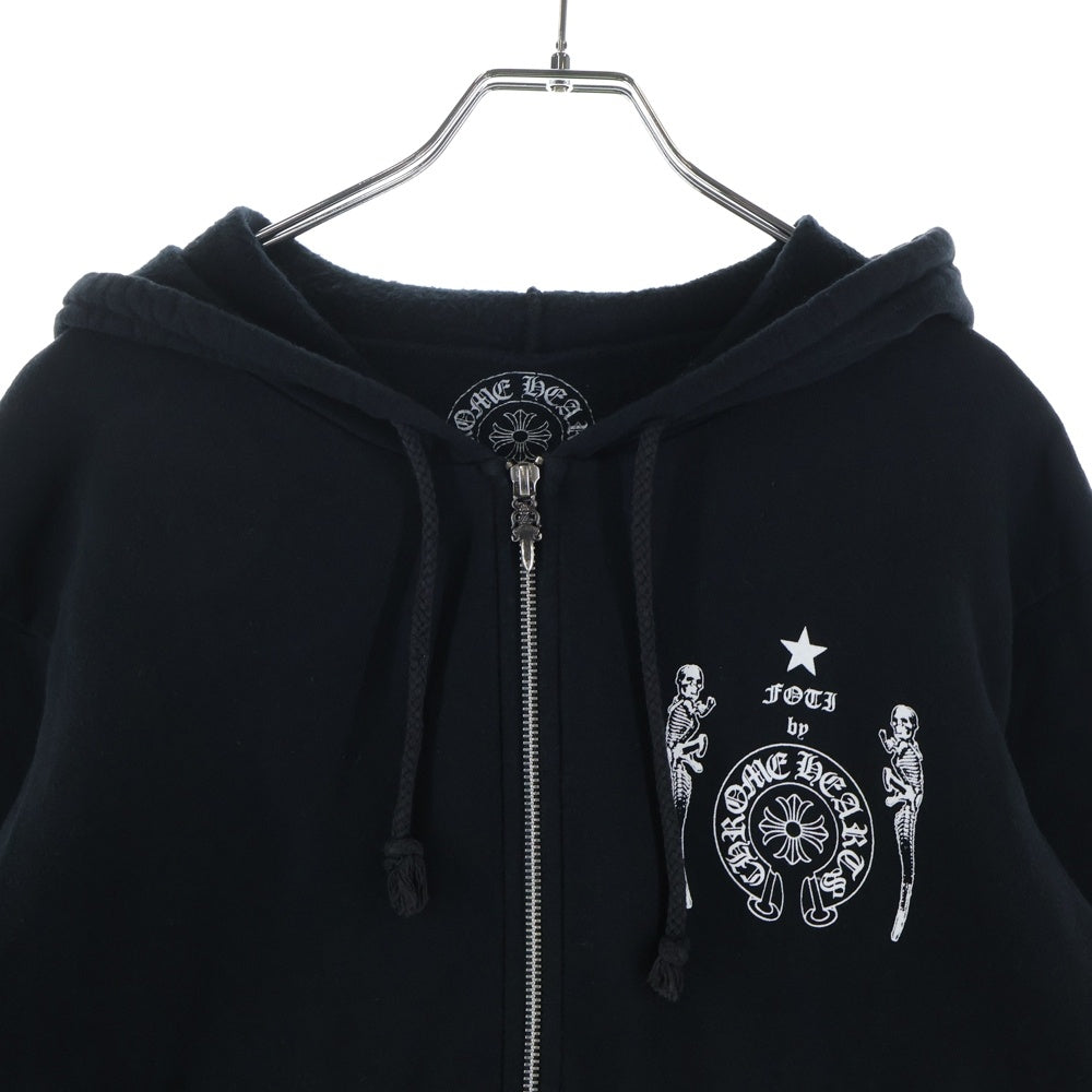 CHROME HEARTS(クロムハーツ) SWTSHRT HD ZIP FOTI フォティ ナスカルサークルバックプリントジップアップパーカー ブラック