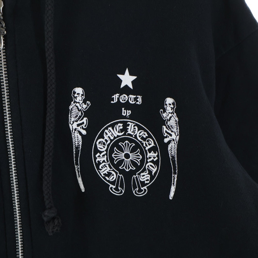 CHROME HEARTS(クロムハーツ) SWTSHRT HD ZIP FOTI フォティ ナスカルサークルバックプリントジップアップパーカー ブラック