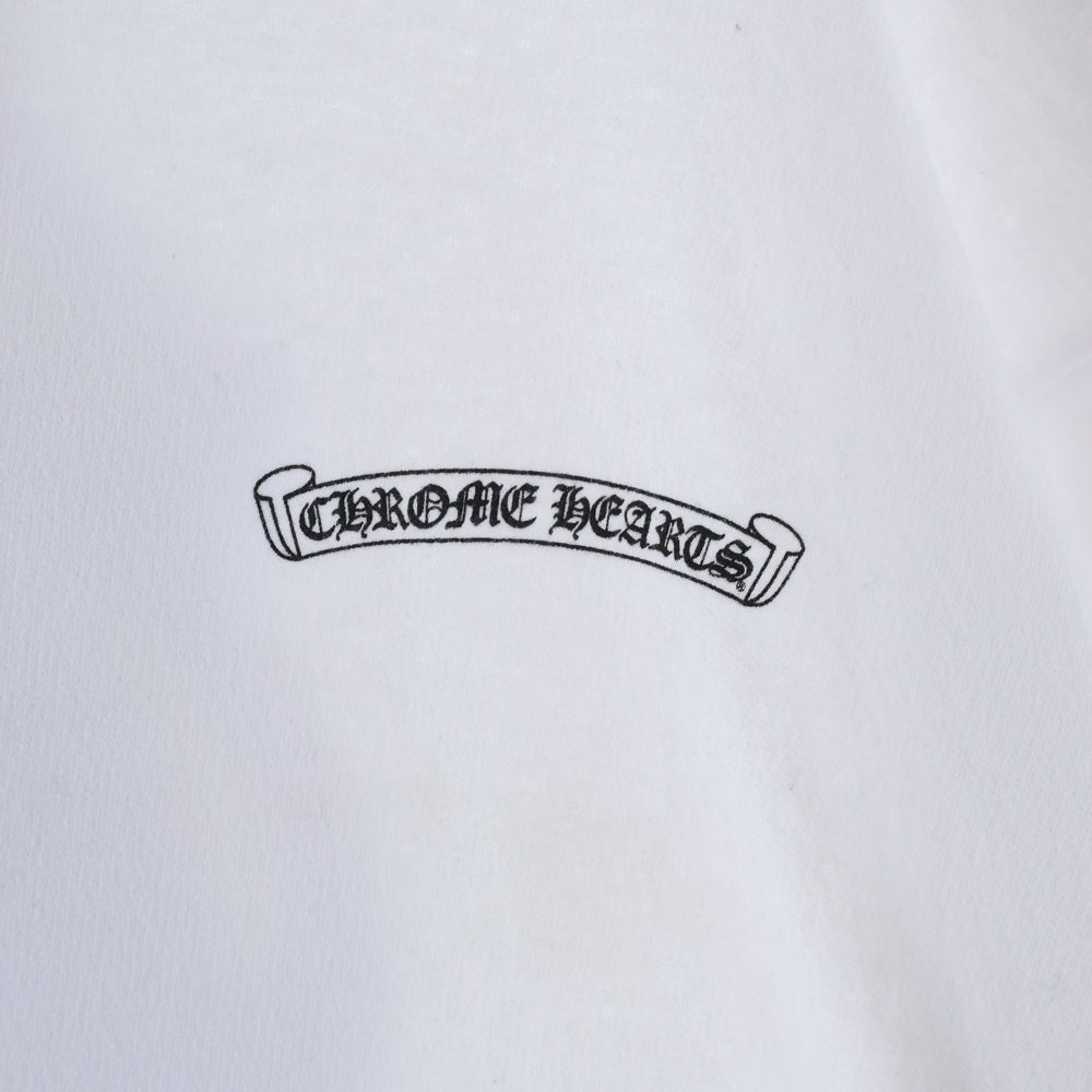 CHROME HEARTS(クロムハーツ) ×THE ROLLING STONES ローリングストーンズ リップアンドタン プリントプルオーバーパーカー ホワイト/ブルー