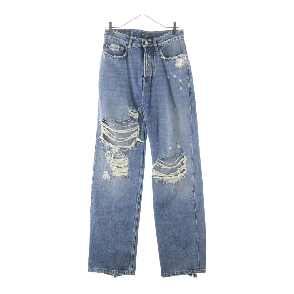 BALENCIAGA(バレンシアガ) 23SS リペアドデストロイ加工デニムパンツ 745151 THW25 インディゴブルー