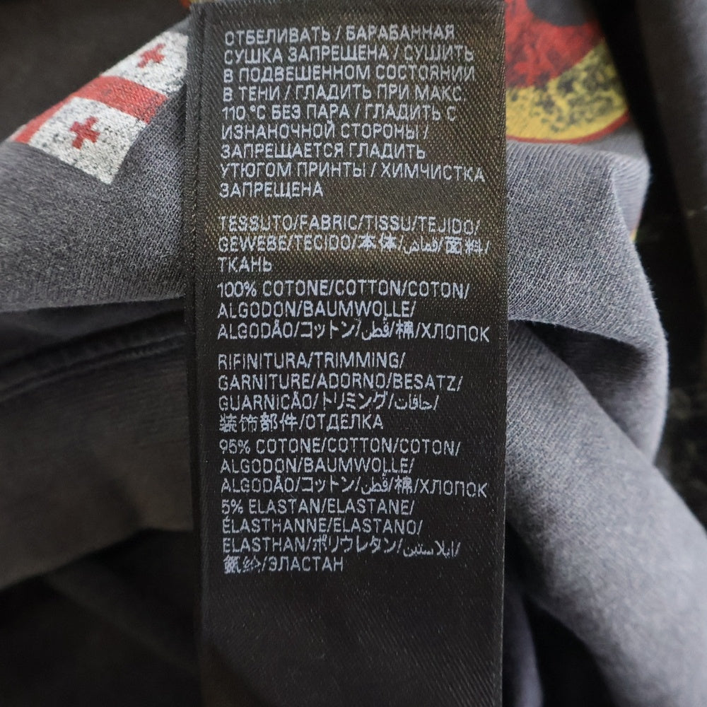 BALENCIAGA(バレンシアガ) 25SS Tbilisi Oversized T-Shirt ユーズド加工オーバーサイズプリント半袖Tシャツ T-Shirt 811688 TRVQ7 グレー
