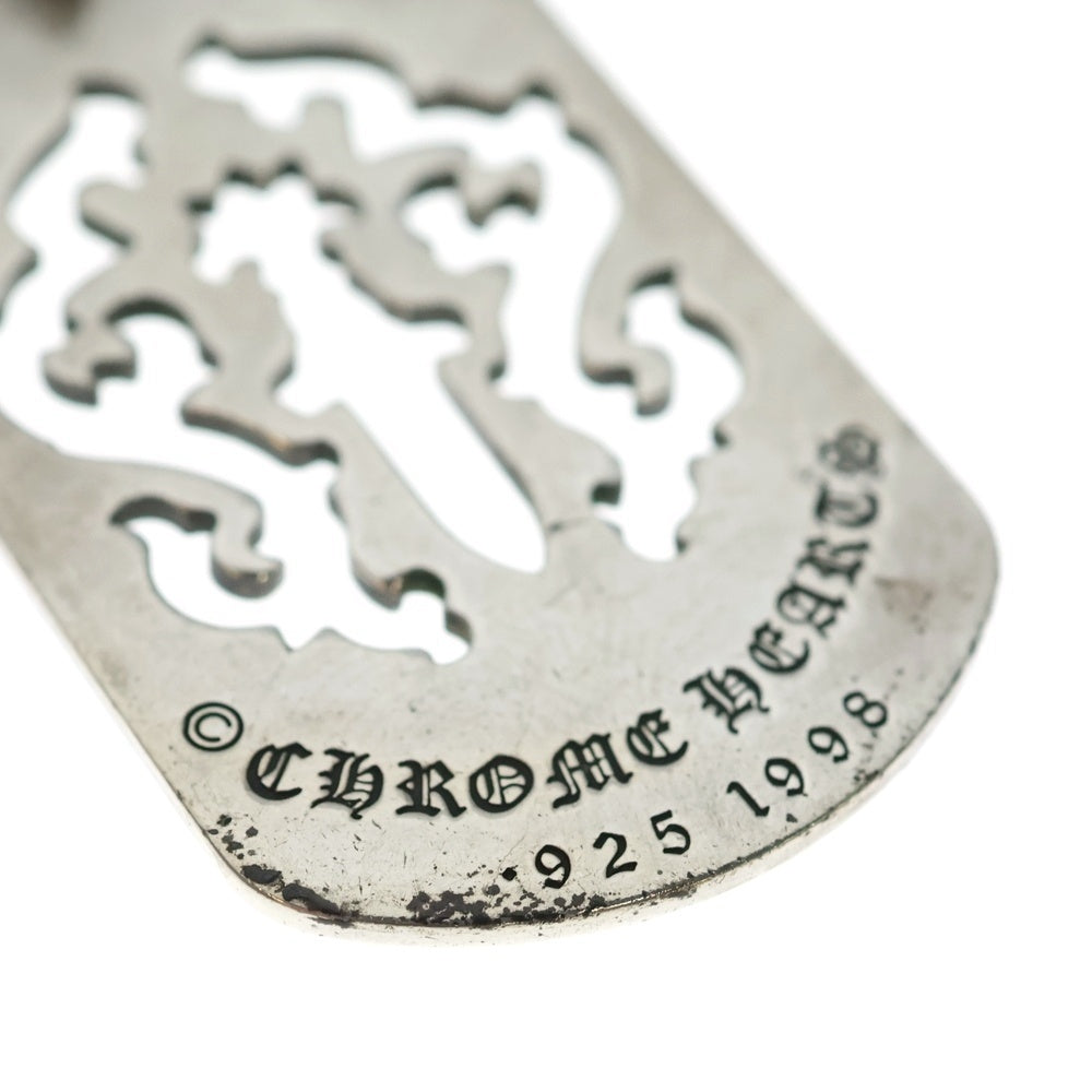 CHROME HEARTS(クロムハーツ) D TAG LRG DAGGER ヴァインダガーカットアウトドッグタグ ラージ ペンダントトップ シルバー BCA240