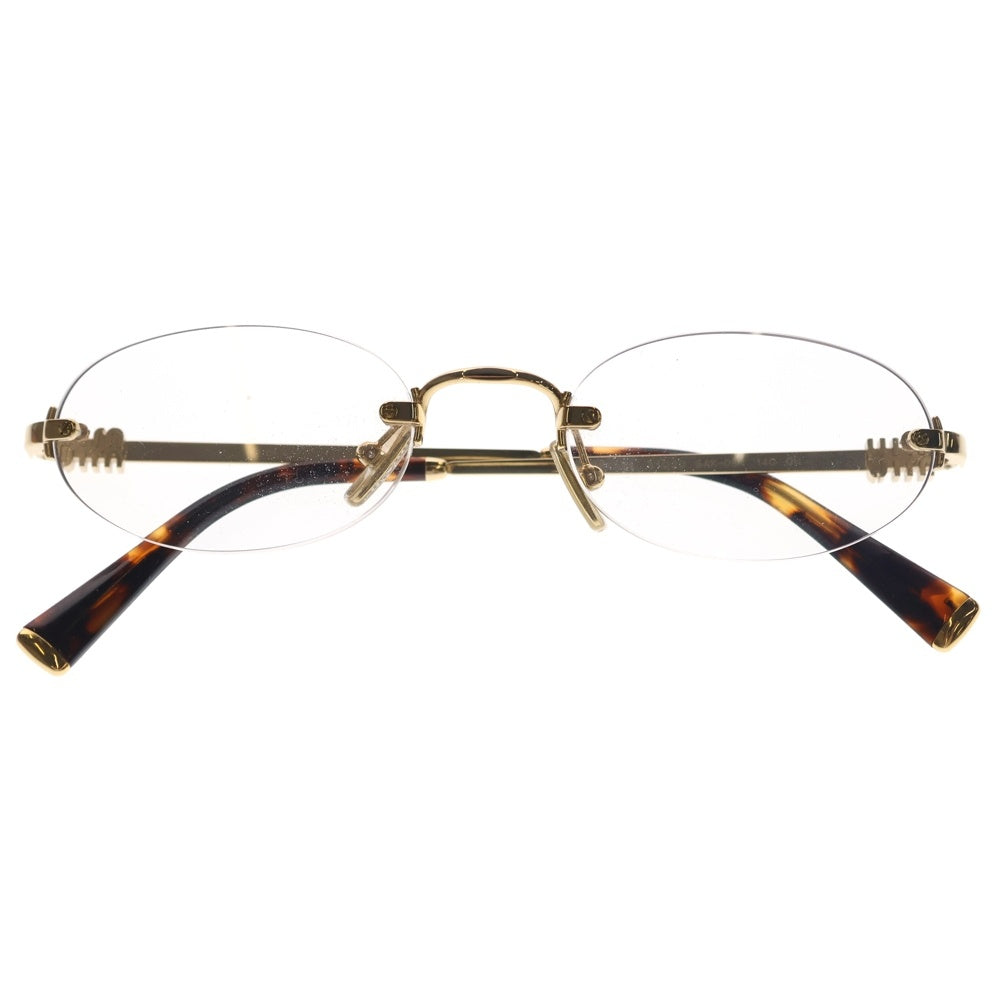 miumiu(ミュウミュウ) Nocturne Sunglasses SMU A54 リムレス サングラス オーバル型 ゴールド レディース