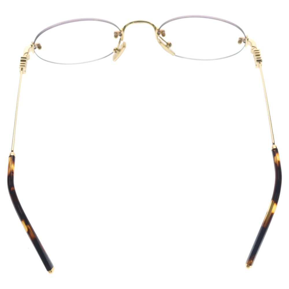 miumiu(ミュウミュウ) Nocturne Sunglasses SMU A54 リムレス サングラス オーバル型 ゴールド レディース