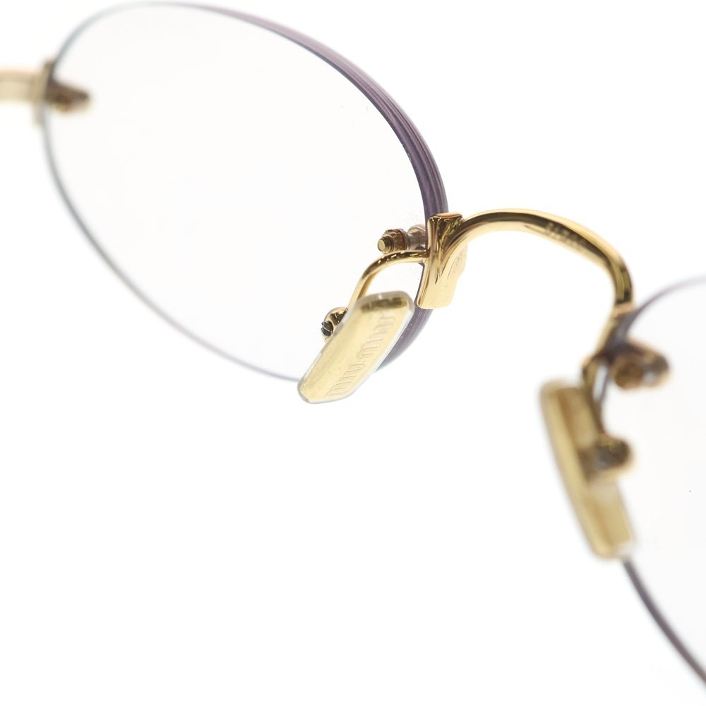 miumiu(ミュウミュウ) Nocturne Sunglasses SMU A54 リムレス サングラス オーバル型 ゴールド レディース