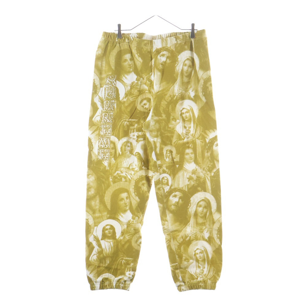 SUPREME(シュプリーム) 18AW Jesus and Mary Sweatpant ジーザス アンド メリー 総柄 スウェットロングパンツ イエロー/ホワイト