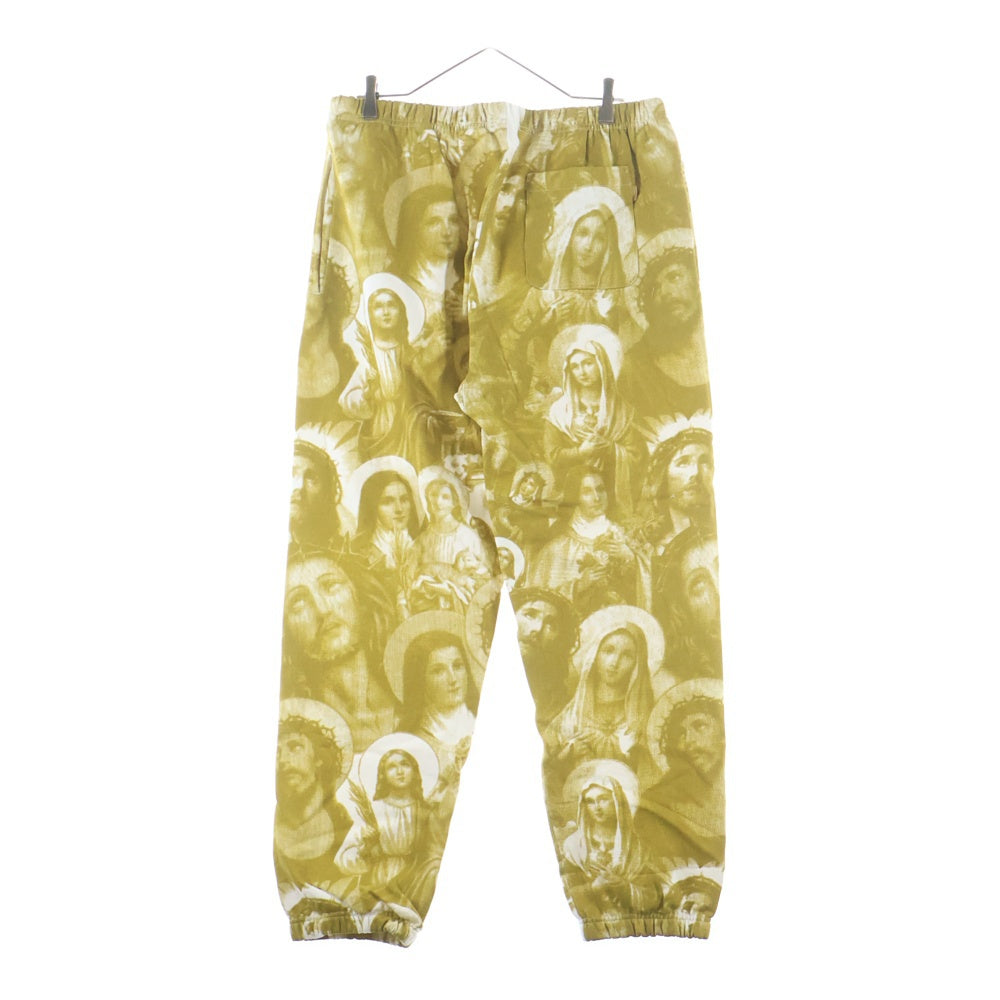 SUPREME(シュプリーム) 18AW Jesus and Mary Sweatpant ジーザス アンド メリー 総柄 スウェットロングパンツ イエロー/ホワイト