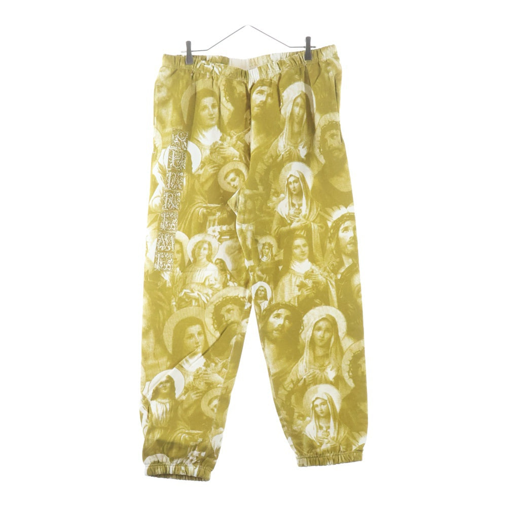 SUPREME(シュプリーム) 18AW Jesus and Mary Sweatpant ジーザス アンド メリー 総柄 スウェットロングパンツ イエロー/ホワイト