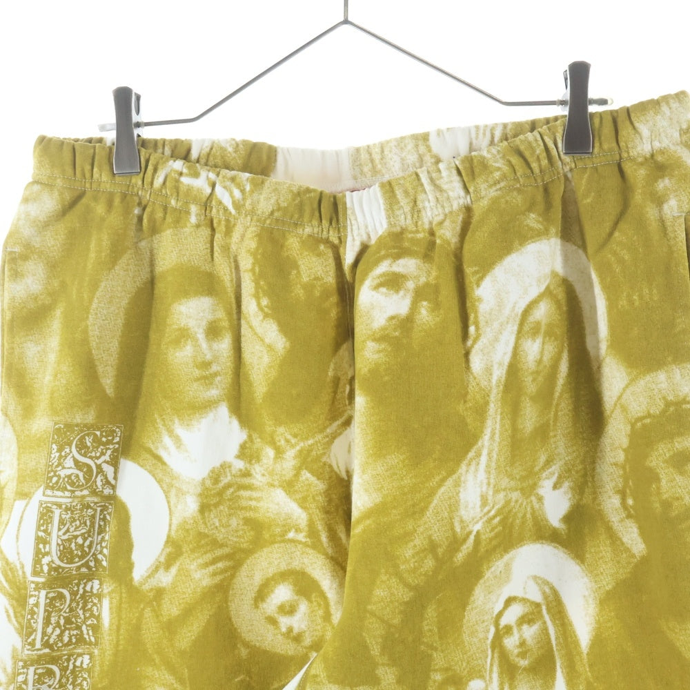SUPREME(シュプリーム) 18AW Jesus and Mary Sweatpant ジーザス アンド メリー 総柄 スウェットロングパンツ イエロー/ホワイト