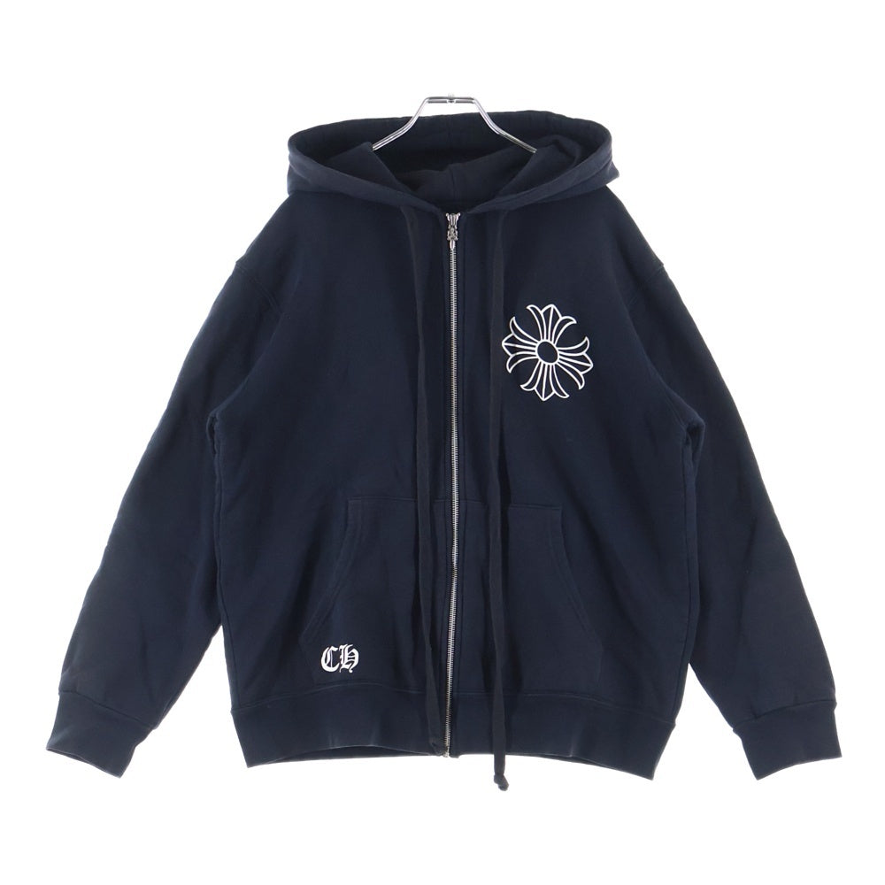 CHROME HEARTS(クロムハーツ) CH PLUS SWTSHRT HD ZIP CHプラスサークルバックプリント 裏地サーマルジップアップフーディーパーカー ブラック