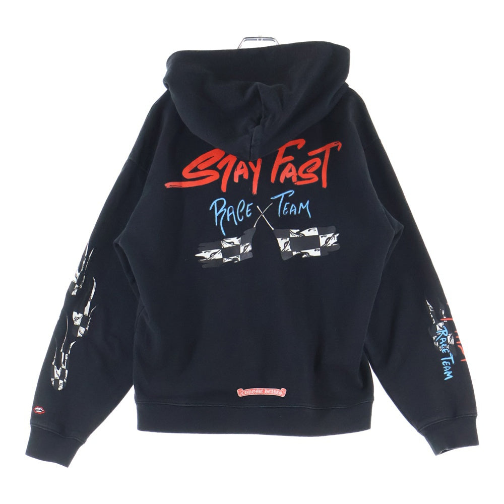CHROME HEARTS(クロムハーツ) ×MATTY BOY PPO STAY FAST RACE TEAM HD PLVR マッティボーイ ステイファストプリントプルオーバーパーカー ブラック