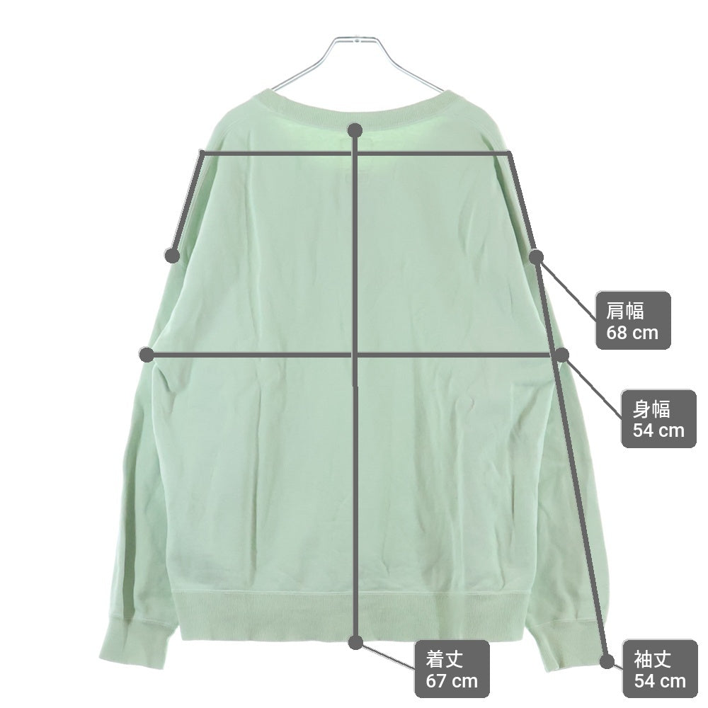 VISVIM(ヴィスヴィム) JUMBO SB SWEAT LS DMGD ジャンボクルーネックスウェットトレーナー 0126105010023 グリーン