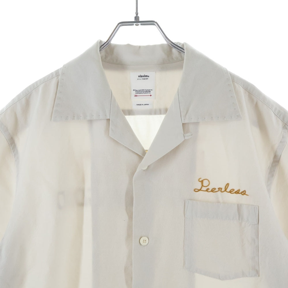 VISVIM(ヴィスヴィム) 25SS KEESEY SP SHIRT S/S ウール×シルクプリント半袖シャツ 0125105011013 ホワイト