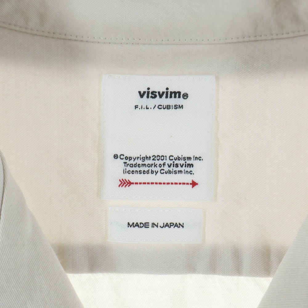 VISVIM(ヴィスヴィム) 25SS KEESEY SP SHIRT S/S ウール×シルクプリント半袖シャツ 0125105011013 ホワイト