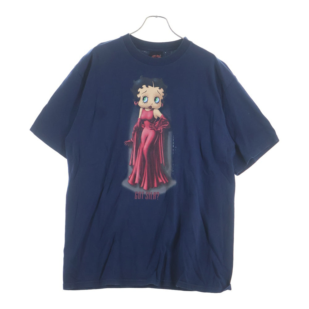 VINTAGE(ヴィンテージ) Berry Boop GOT SILK? ベティちゃん ガットシルクプリント 半袖Tシャツ ネイビー