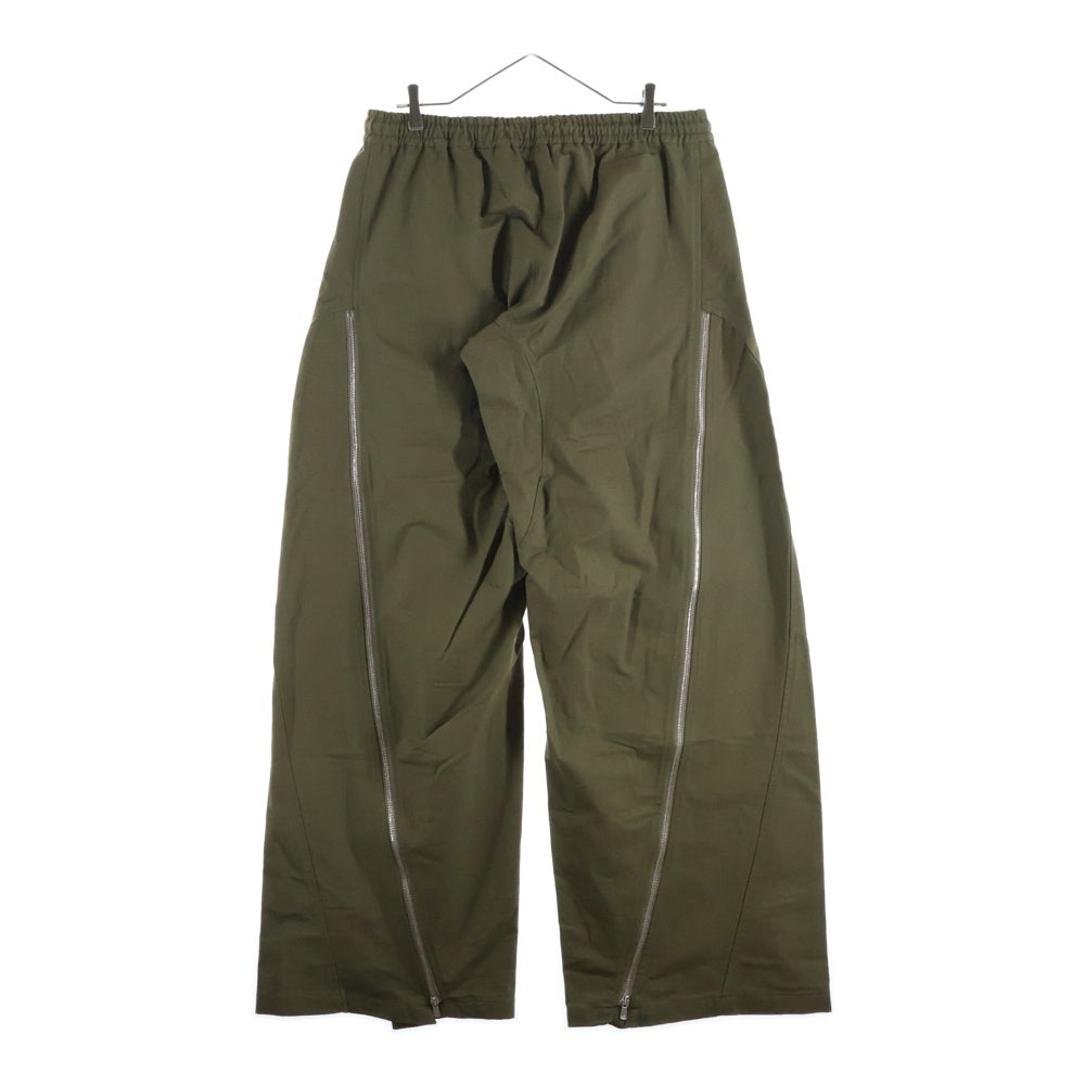 FFFPOSTALSERVICE(トリプルエフポスタルサービス) 25AW Curved Backzip Trousers カーブバックジップワイドトラウザーズパンツ FFFPSFW2523 カーキ