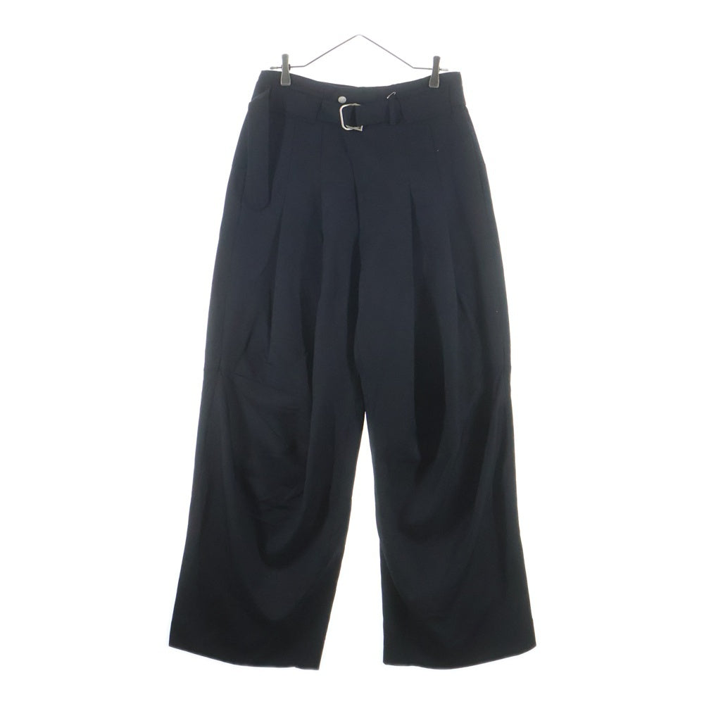 FFFPOSTALSERVICE(トリプルエフポスタルサービス) 25AW Wool Wide Belted Trousers ウールベルテッドトラウザーズパンツ FFFPSFW2516 ブラック