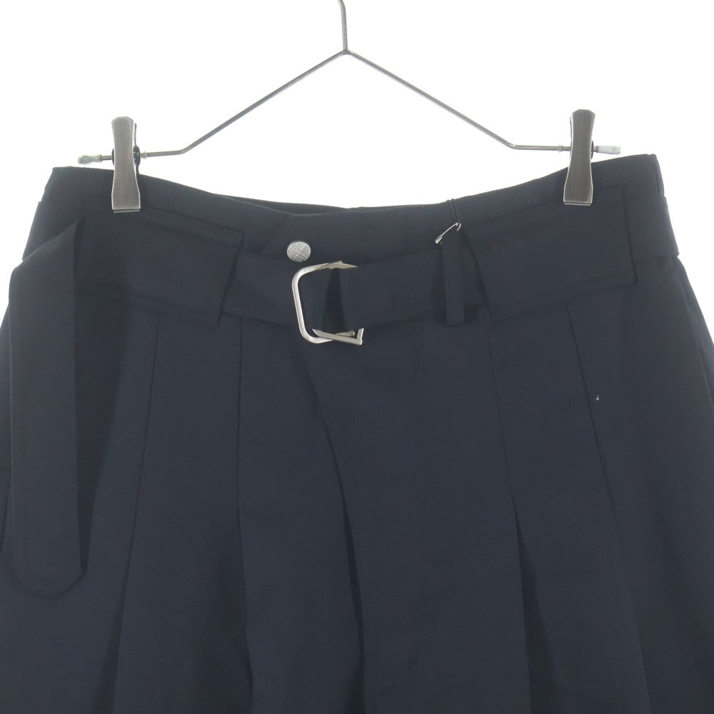 FFFPOSTALSERVICE(トリプルエフポスタルサービス) 25AW Wool Wide Belted Trousers ウールベルテッドトラウザーズパンツ FFFPSFW2516 ブラック