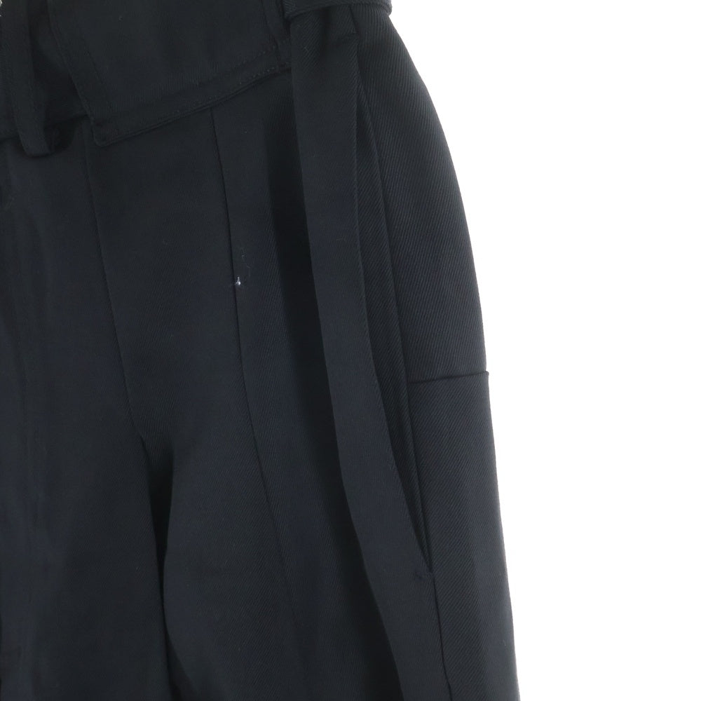 FFFPOSTALSERVICE(トリプルエフポスタルサービス) 25AW Wool Wide Belted Trousers ウールベルテッドトラウザーズパンツ FFFPSFW2516 ブラック