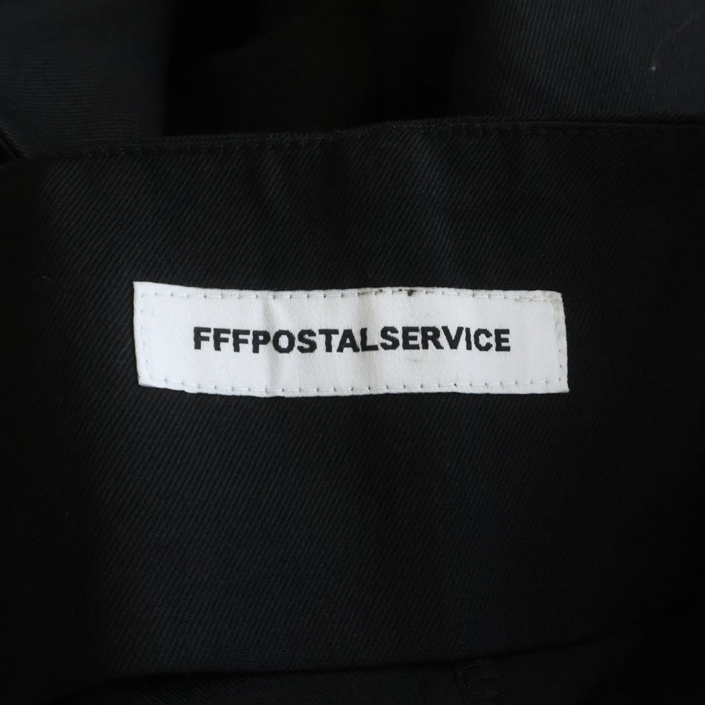 FFFPOSTALSERVICE(トリプルエフポスタルサービス) 25AW Wool Wide Belted Trousers ウールベルテッドトラウザーズパンツ FFFPSFW2516 ブラック