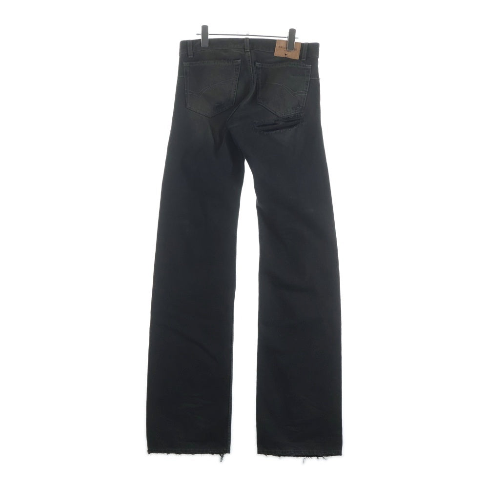 BALENCIAGA(バレンシアガ) 25SS ダメージクラッシュデストロイ加工ローライズデニムパンツ 833430 TSW85 ブラック