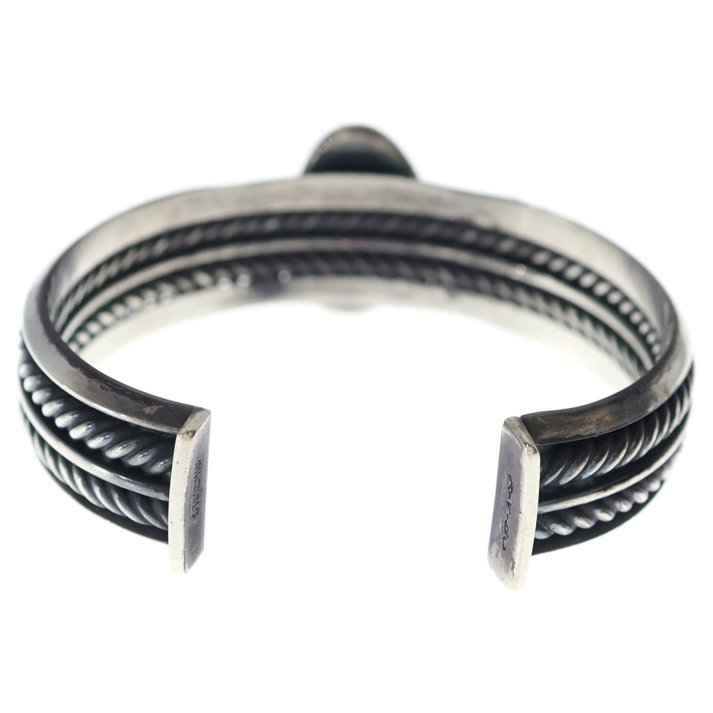 INDIAN JEWELRY(インディアンジュエリー) ナバホ族 Steve Arviso スティーブアルビソ ターコイズ付きバングル