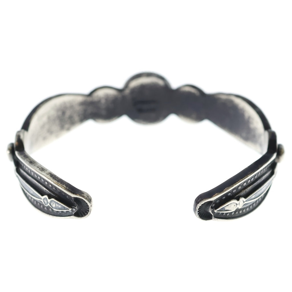 INDIAN JEWELRY(インディアンジュエリー) ナバホ族 Derrick Gordon デリックゴードン ターコイズ付きバングル シルバー