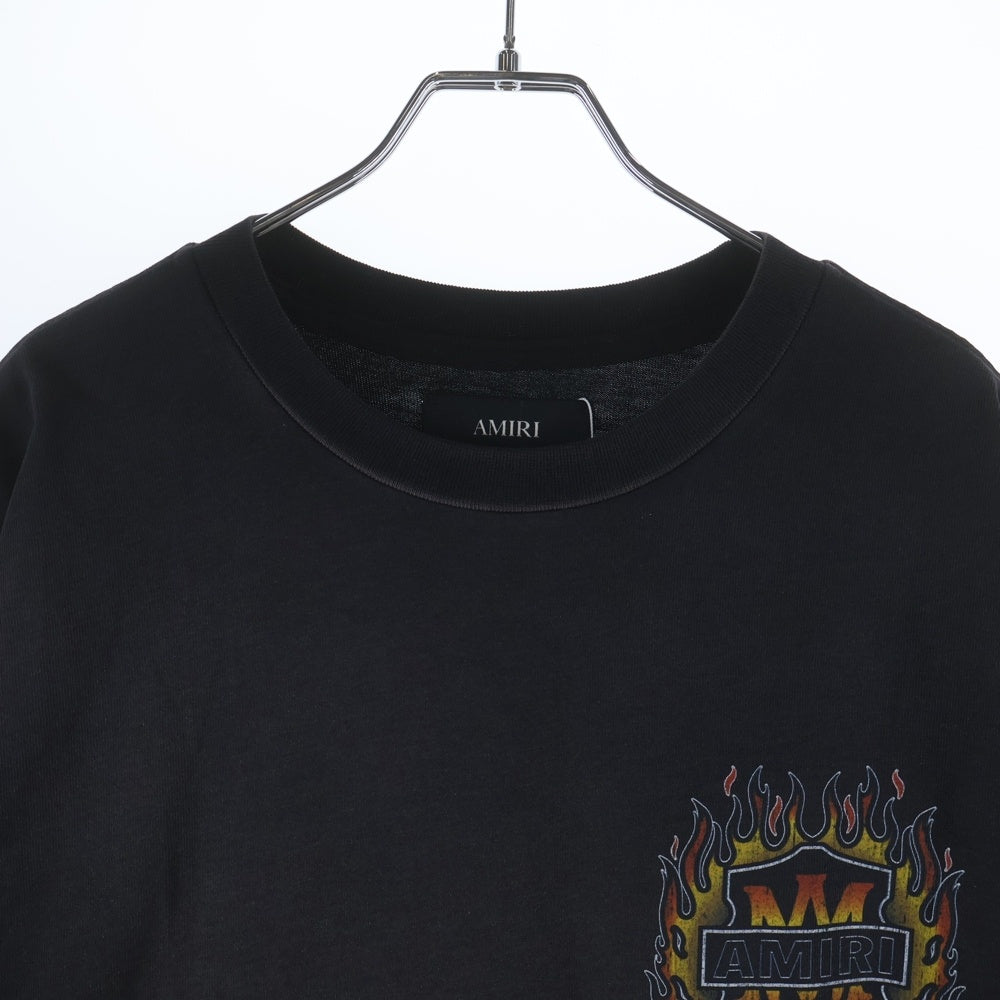 AMIRI(アミリ) 26SS MA Flames OS TEE フレイムプリントオーバーサイズ半袖Tシャツ AMTOJR1111 ブラック