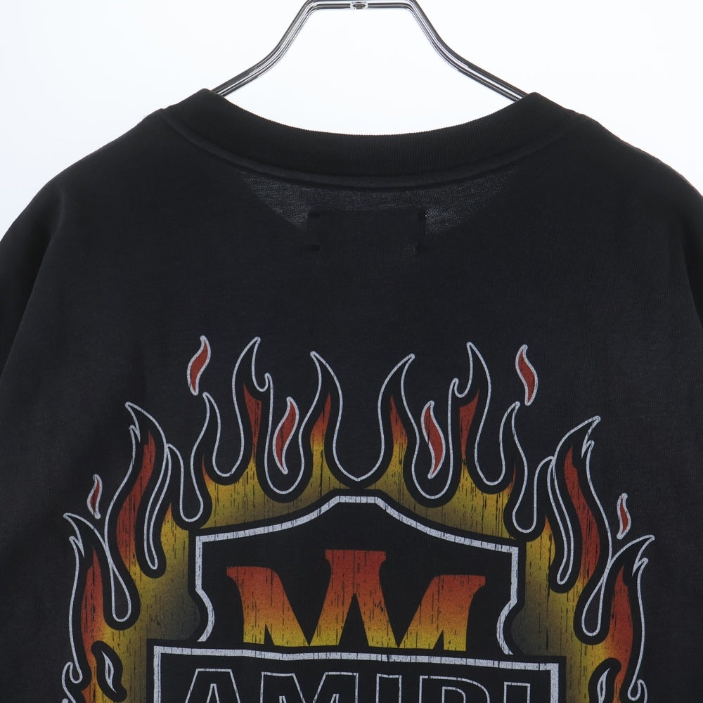 AMIRI(アミリ) 26SS MA Flames OS TEE フレイムプリントオーバーサイズ半袖Tシャツ AMTOJR1111 ブラック
