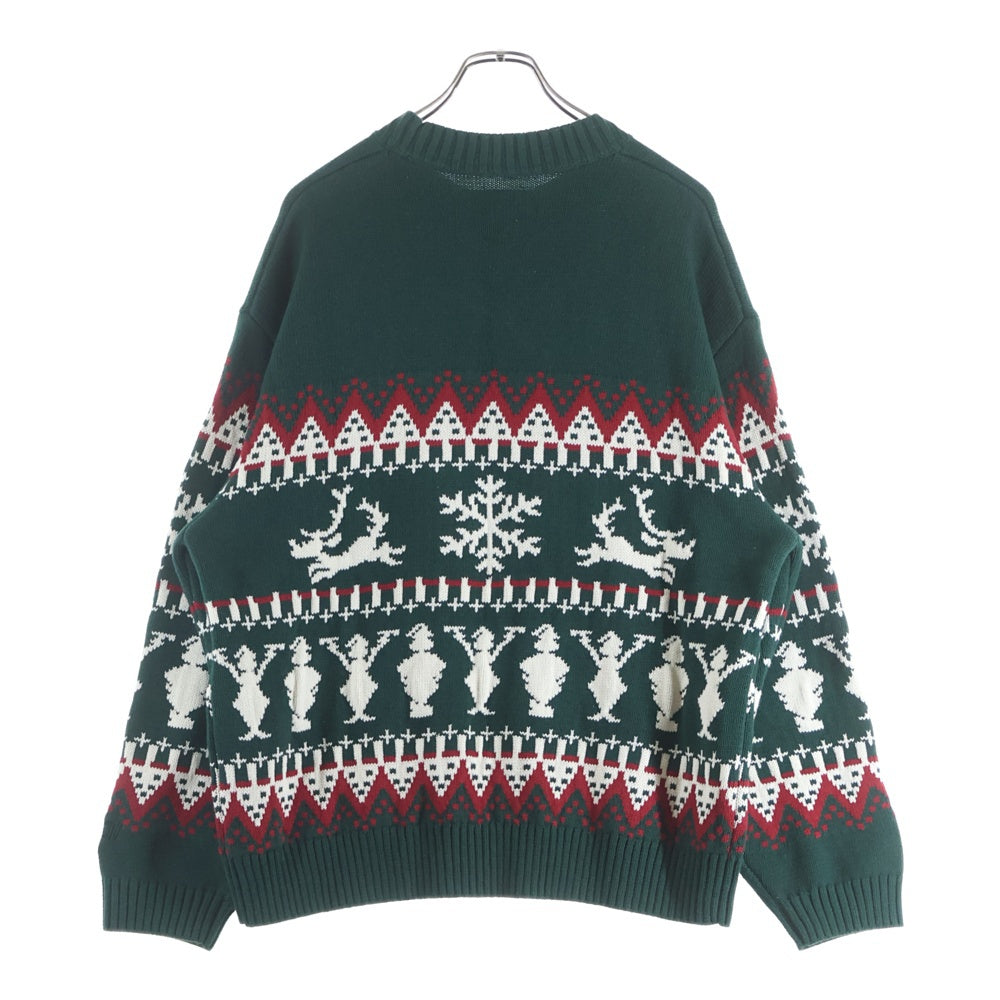 KITH(キス) 24AW The Grinch Fair Isle Lewis Crewneck グリンチ ノルディックニットセーター グリーン