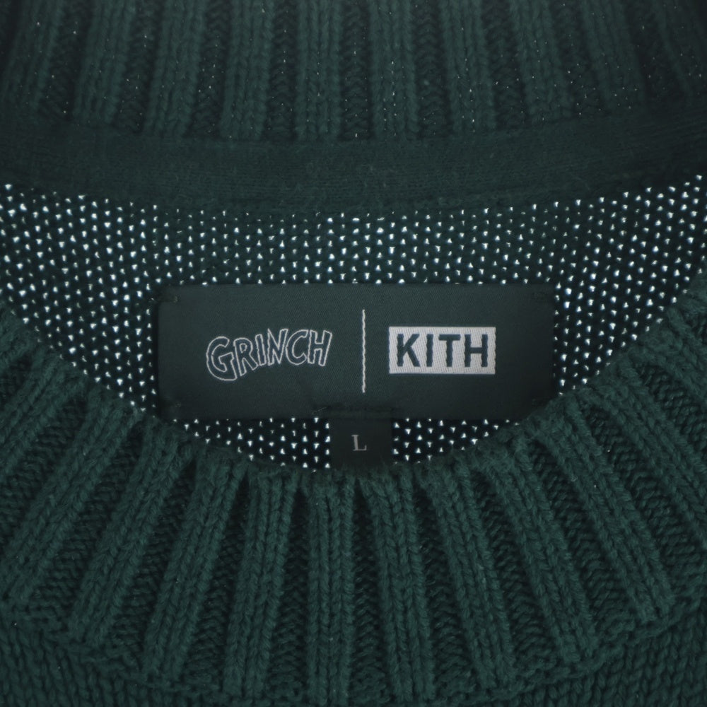 KITH(キス) 24AW The Grinch Fair Isle Lewis Crewneck グリンチ ノルディックニットセーター グリーン