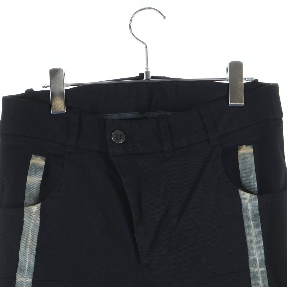BORIS BIDJAN SABERI(ボリスビジャンサベリ) 22SS TIGHT FIT PANTS/OBJECT DYED & SEAM TAPED P13.TF F1939 止水テープ ボタンフライ デニム スキニーパンツ ブラック