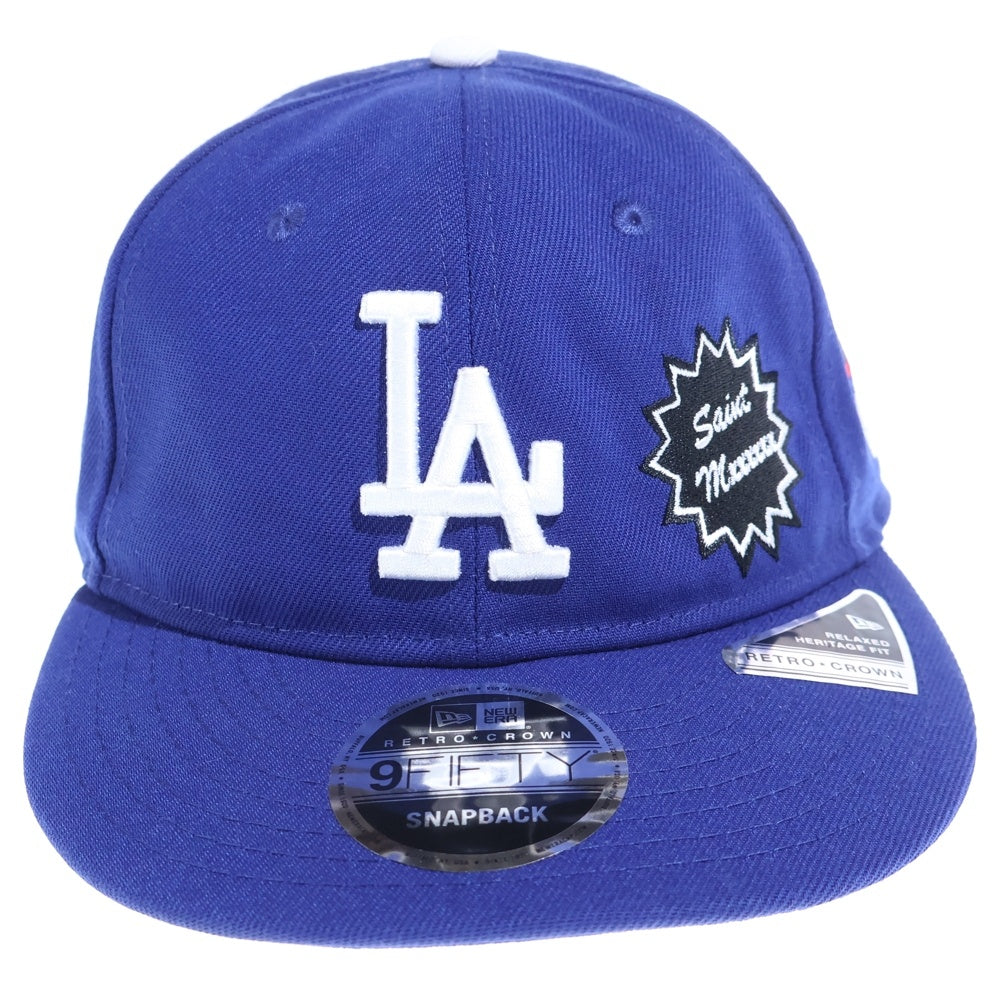 SAINT MICHAEL(セントマイケル) 25SS×NEW ERA 9FIFTY MLB NE CAP ニューエラ LAロゴスナップバックキャップ ネイビー