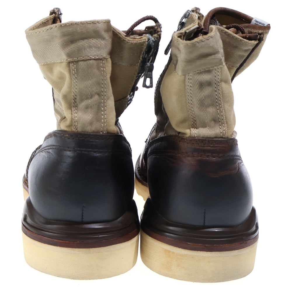 VISVIM(ヴィスヴィム) 7HOLE 73-FOLK BOOTS サイドジップフォークブーツ ブラウン/ナチュラル US9.5