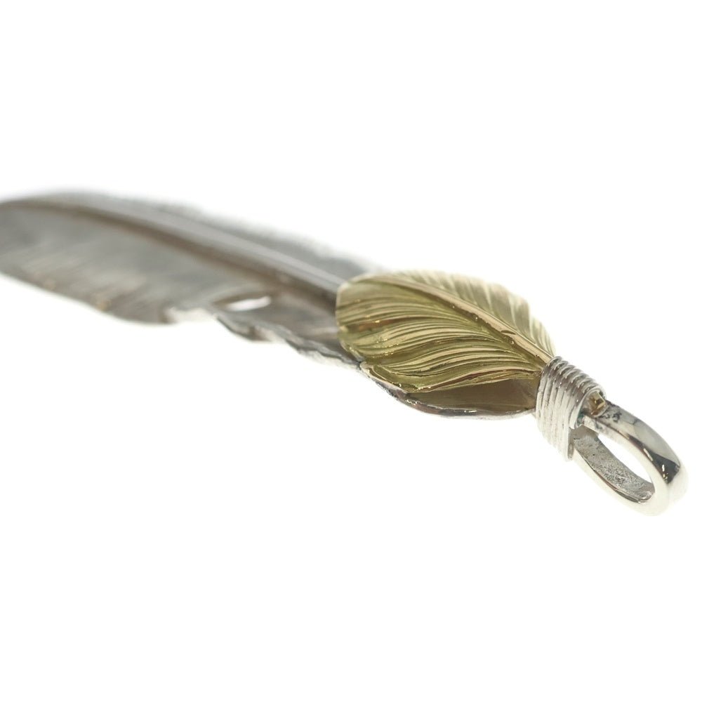 goro's(ゴローズ) 【新品】【現行】上金特大フェザー 左向き ネックレストップ シルバー/ゴールド BGA004