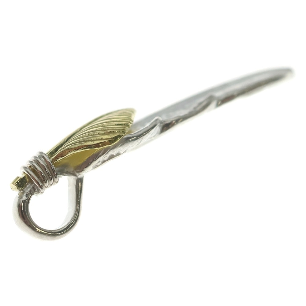 TADY & KING(タディアンドキング) ハートK18フェザー SS ペンダントトップ 左向き シルバー/ゴールド